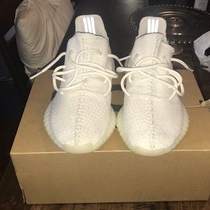 All white Adidas Yeezy 350 boost